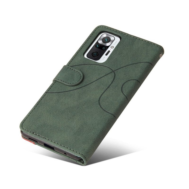 Kotelot Xiaomi Redmi Note 10 Pro Kaksisävyinen Signature Faux Leather