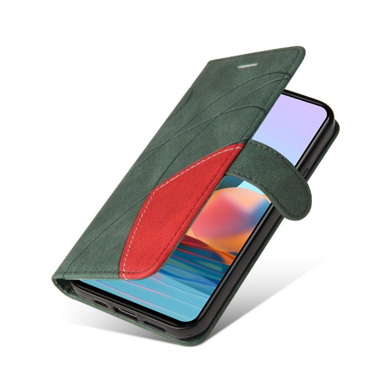 Kotelot Xiaomi Redmi Note 10 Pro Kaksisävyinen Signature Faux Leather