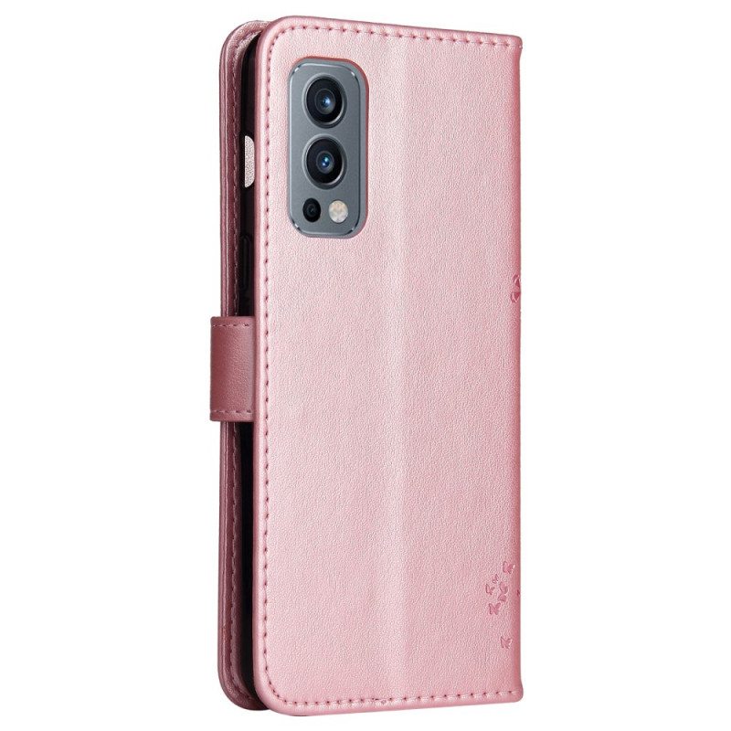 Kotelot OnePlus Nord 2 5G Suojaketju Kuori Tree Ja Strappy Cat
