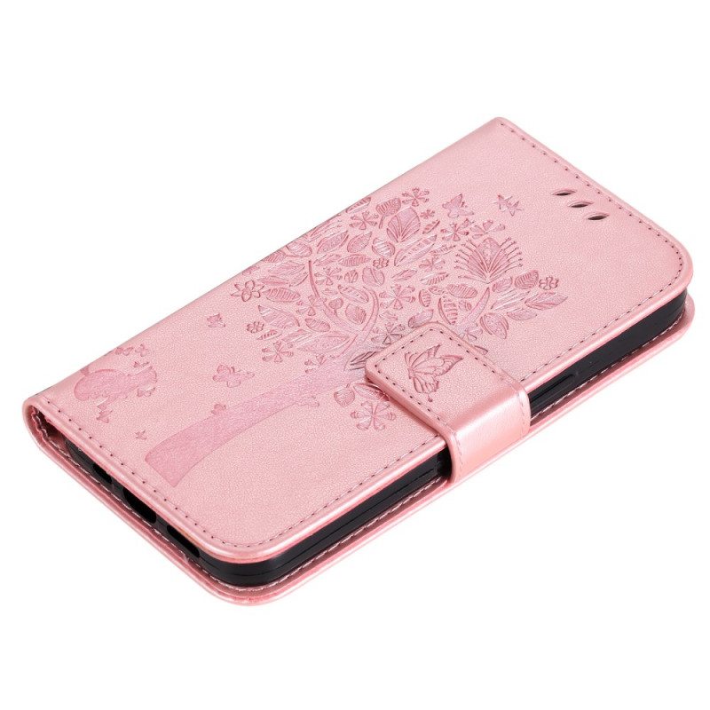 Kotelot OnePlus Nord 2 5G Suojaketju Kuori Tree Ja Strappy Cat