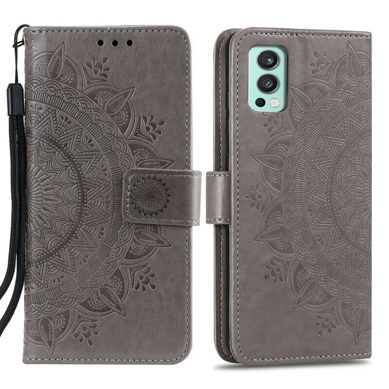 Nahkakotelo OnePlus Nord 2 5G Auringon Mandala