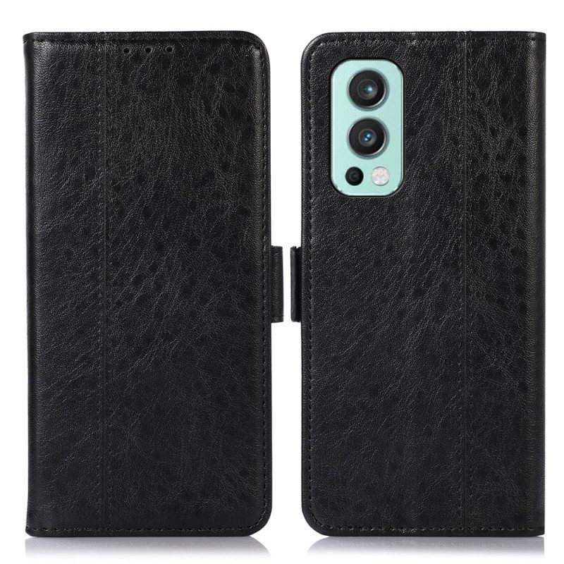 Nahkakotelo OnePlus Nord 2 5G Hienovarainen Ompelu