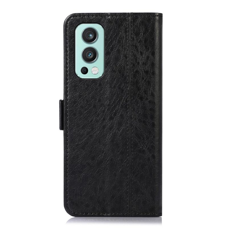 Nahkakotelo OnePlus Nord 2 5G Hienovarainen Ompelu