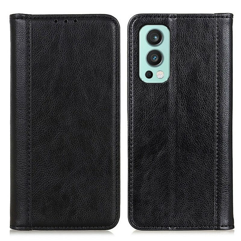 Puhelinkuoret OnePlus Nord 2 5G Kotelot Flip Litchi Split Leather -versio