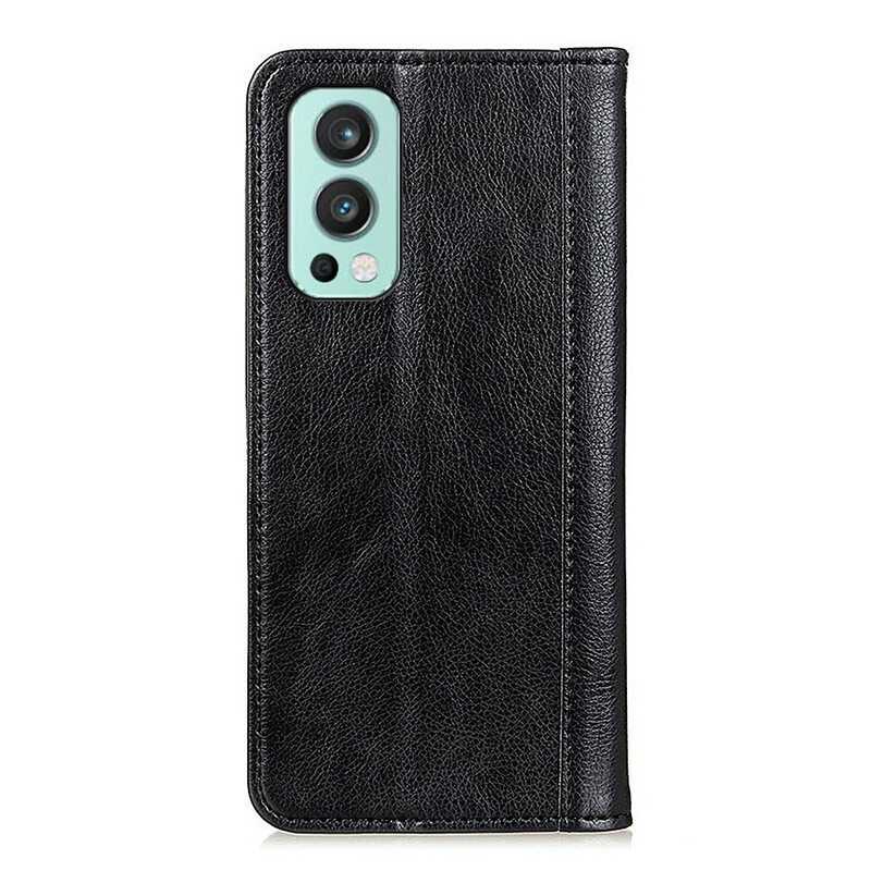 Puhelinkuoret OnePlus Nord 2 5G Kotelot Flip Litchi Split Leather -versio