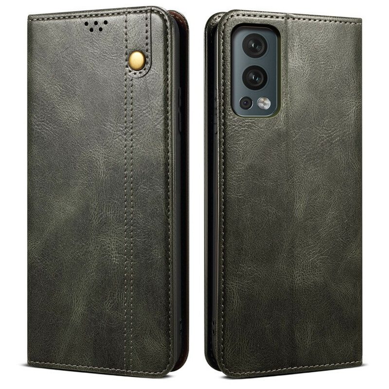 Puhelinkuoret OnePlus Nord 2 5G Kotelot Flip Vahattua Tekonahkaa