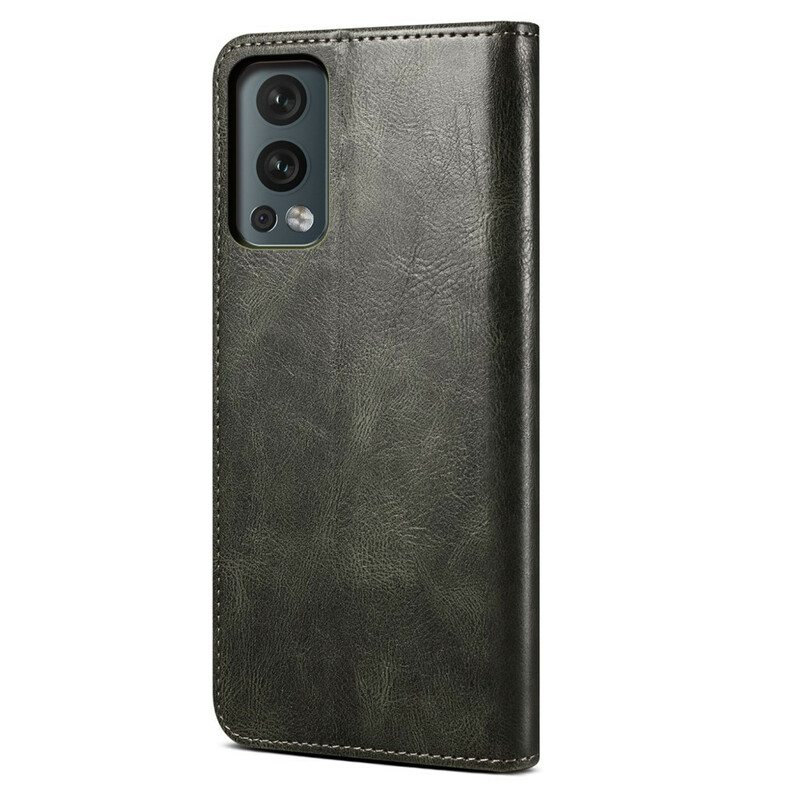 Puhelinkuoret OnePlus Nord 2 5G Kotelot Flip Vahattua Tekonahkaa