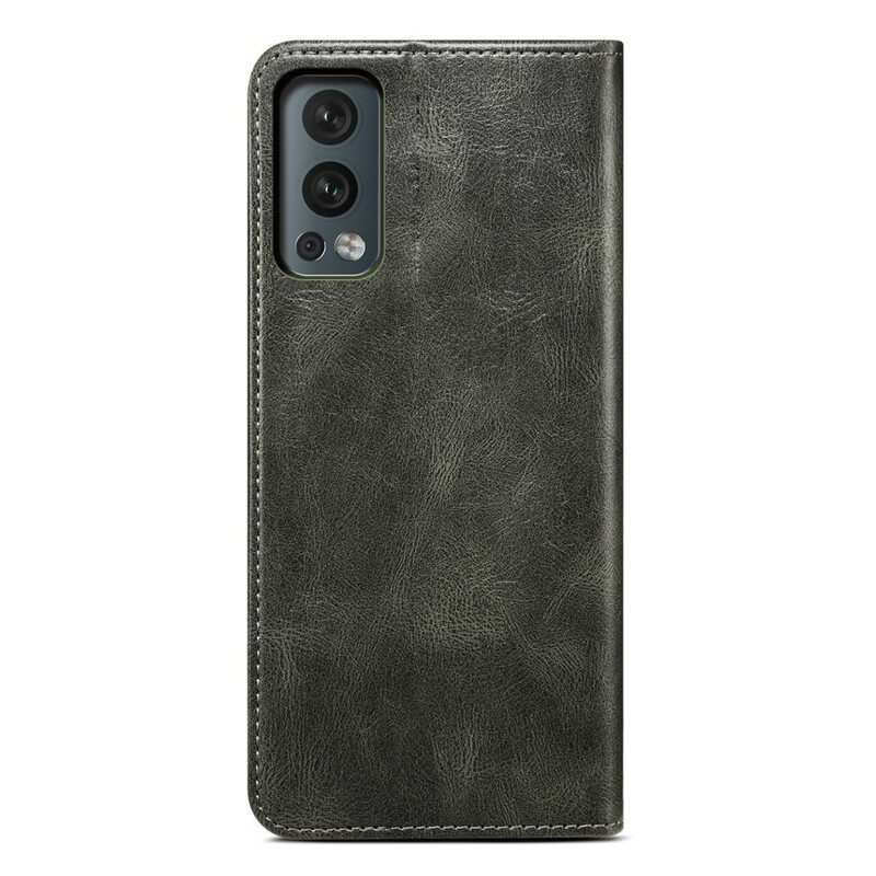 Puhelinkuoret OnePlus Nord 2 5G Kotelot Flip Vahattua Tekonahkaa