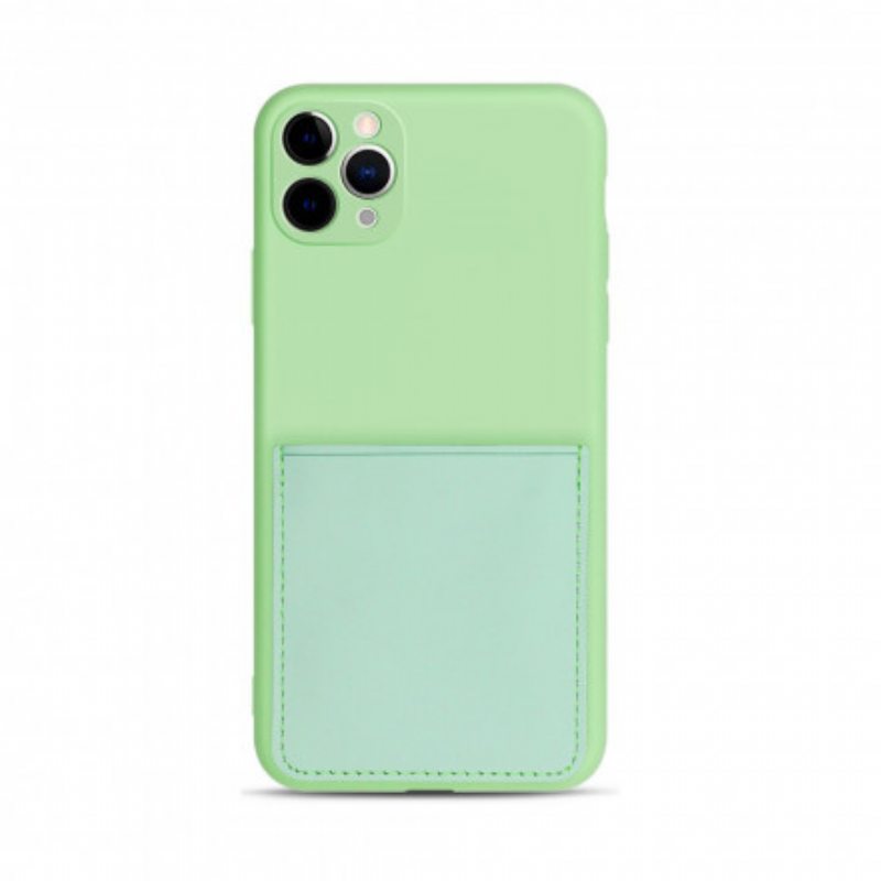 Case iPhone 11 Pro Silikonista Ja Keinonahasta Tehty Korttikotelo