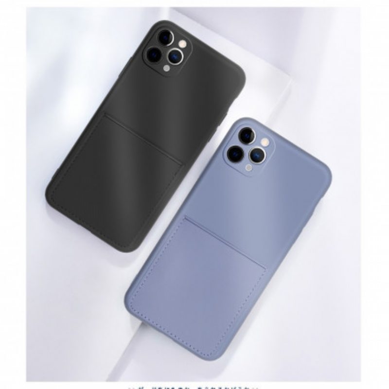 Case iPhone 11 Pro Silikonista Ja Keinonahasta Tehty Korttikotelo