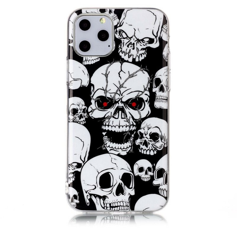 Kuori iPhone 11 Pro Varoitus Fluoresoivat Kallot