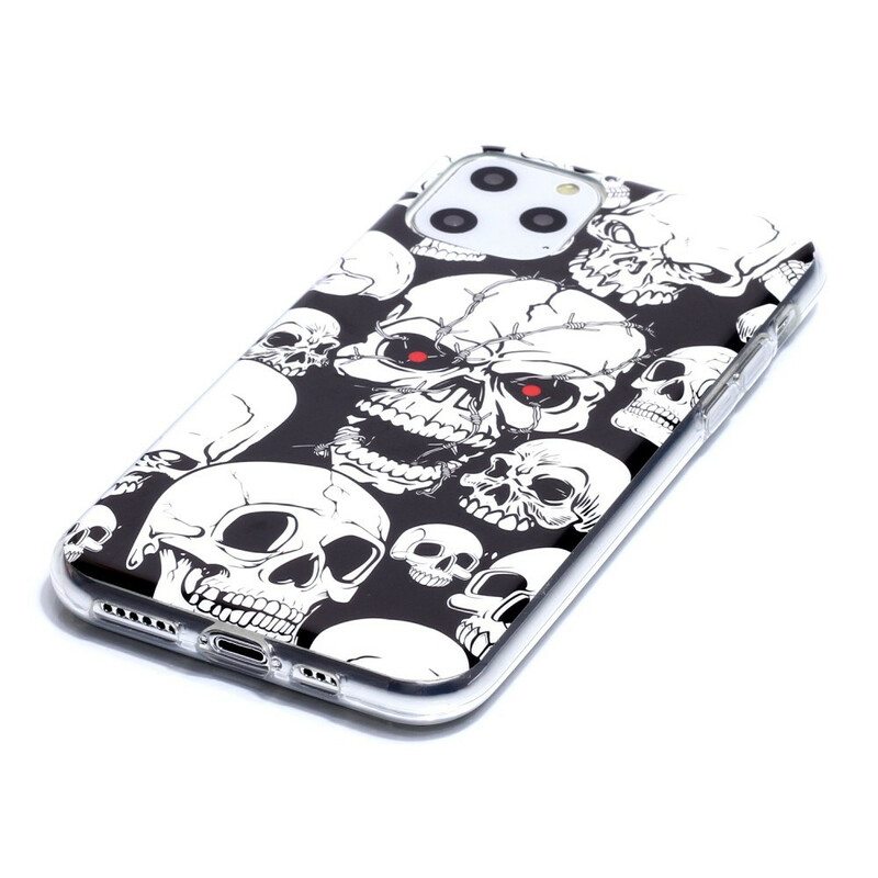 Kuori iPhone 11 Pro Varoitus Fluoresoivat Kallot