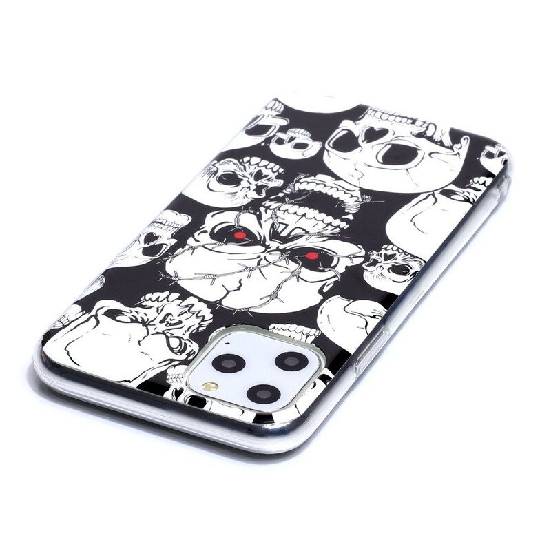 Kuori iPhone 11 Pro Varoitus Fluoresoivat Kallot