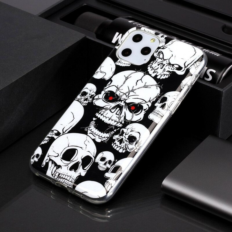 Kuori iPhone 11 Pro Varoitus Fluoresoivat Kallot