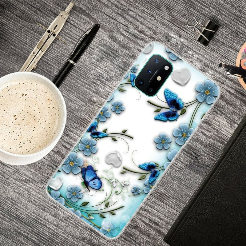 Kuori OnePlus 8T Saumattomat Retroperhoset Ja -kukat