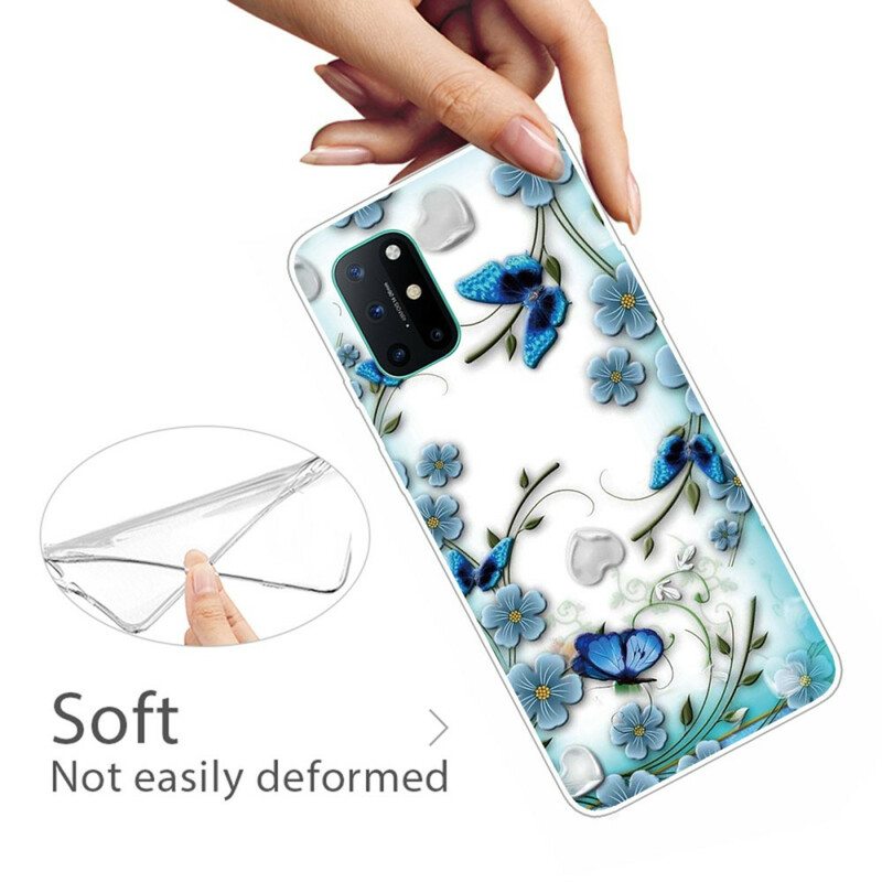 Kuori OnePlus 8T Saumattomat Retroperhoset Ja -kukat