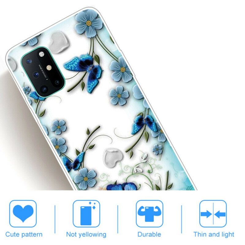 Kuori OnePlus 8T Saumattomat Retroperhoset Ja -kukat