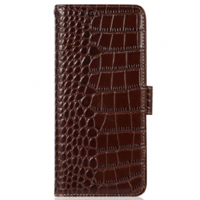 Flip Case Poco X4 GT Rfid Crocodile Style Aitoa Nahkaa