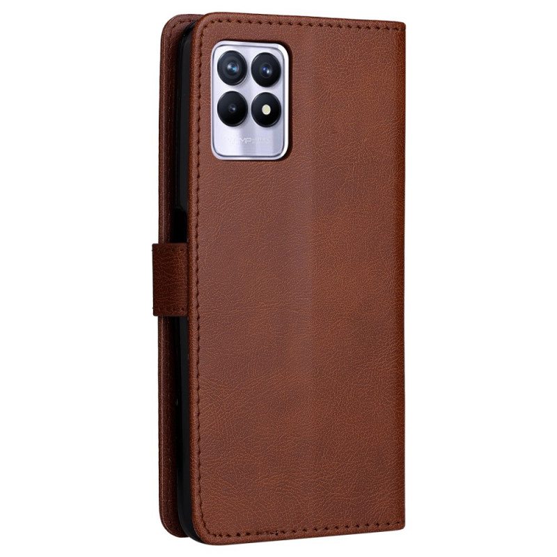 Kotelot Realme 8i Suojaketju Kuori Strappy Leather Effect