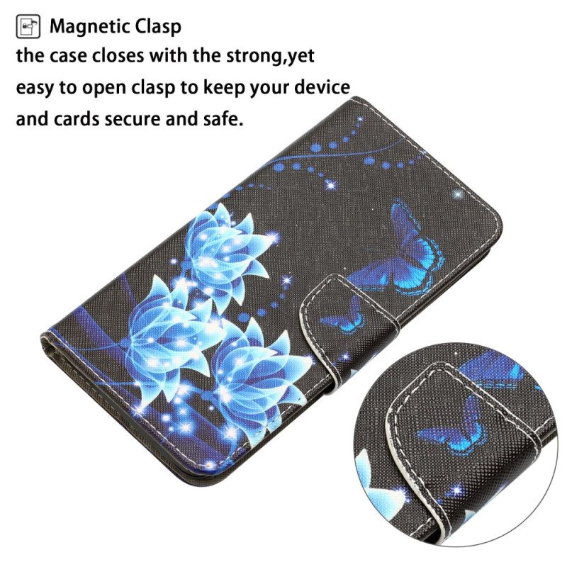 Kotelot Samsung Galaxy A34 5G Suojaketju Kuori Kauniit Strappy Kukat