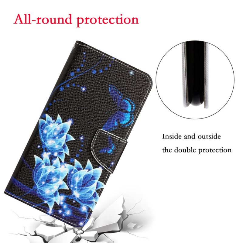 Kotelot Samsung Galaxy A34 5G Suojaketju Kuori Kauniit Strappy Kukat