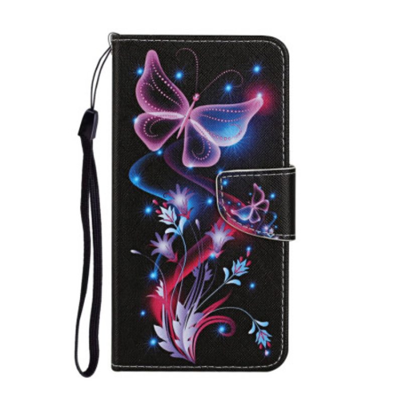 Kotelot Samsung Galaxy A34 5G Suojaketju Kuori Stringit Perhoset