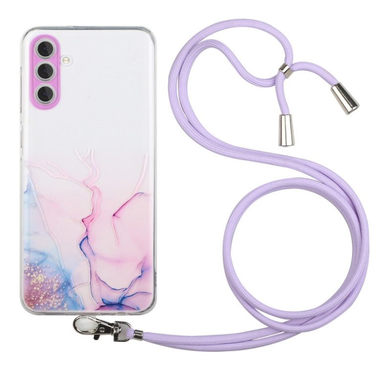Kuori Samsung Galaxy A34 5G Kiristysnyörillä Marmorijohdolla