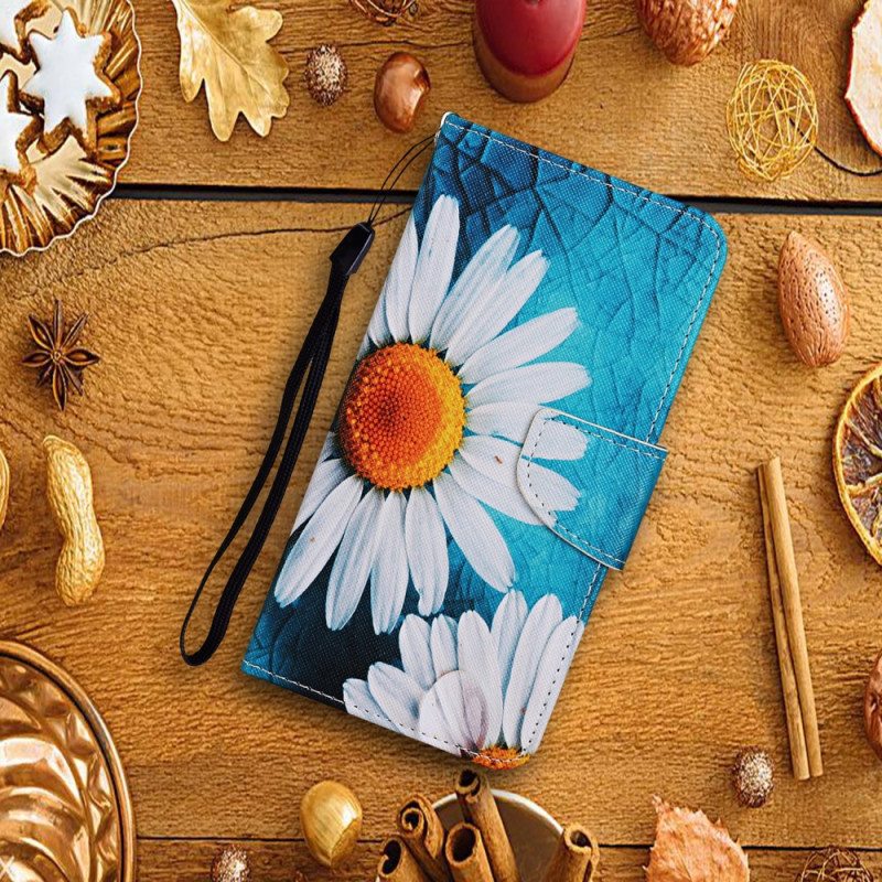 Nahkakotelo Samsung Galaxy A34 5G Suojaketju Kuori Thong Daisies