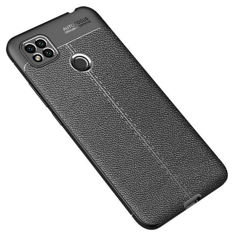 Case Xiaomi Redmi 9C Kaksilinjainen Litsi-nahkaefekti