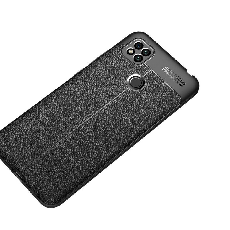Case Xiaomi Redmi 9C Kaksilinjainen Litsi-nahkaefekti