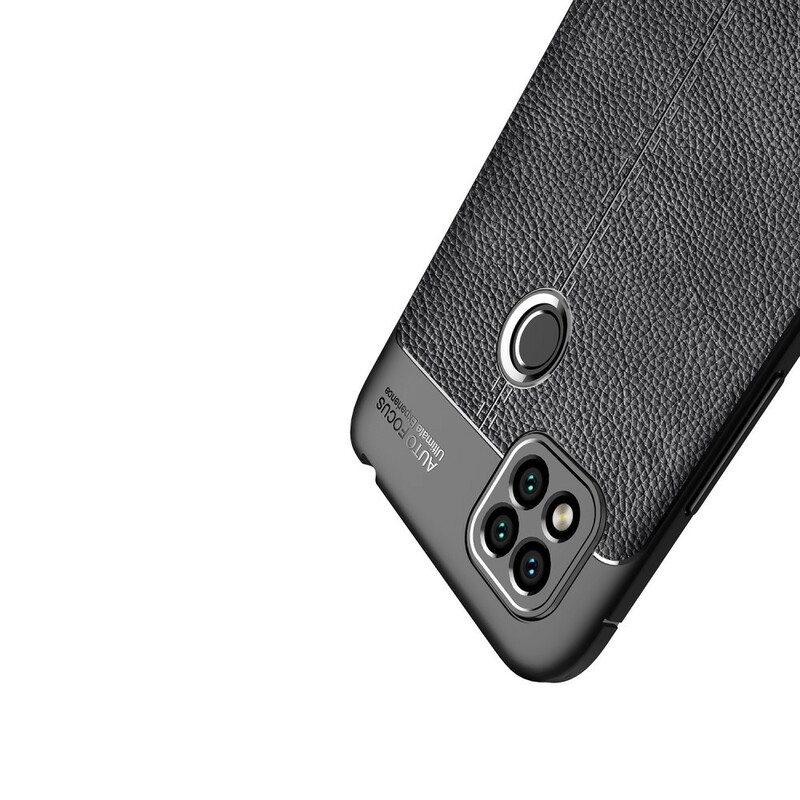 Case Xiaomi Redmi 9C Kaksilinjainen Litsi-nahkaefekti