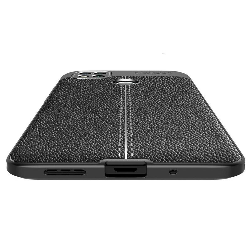 Case Xiaomi Redmi 9C Kaksilinjainen Litsi-nahkaefekti