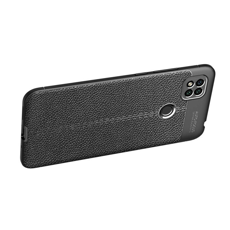 Case Xiaomi Redmi 9C Kaksilinjainen Litsi-nahkaefekti