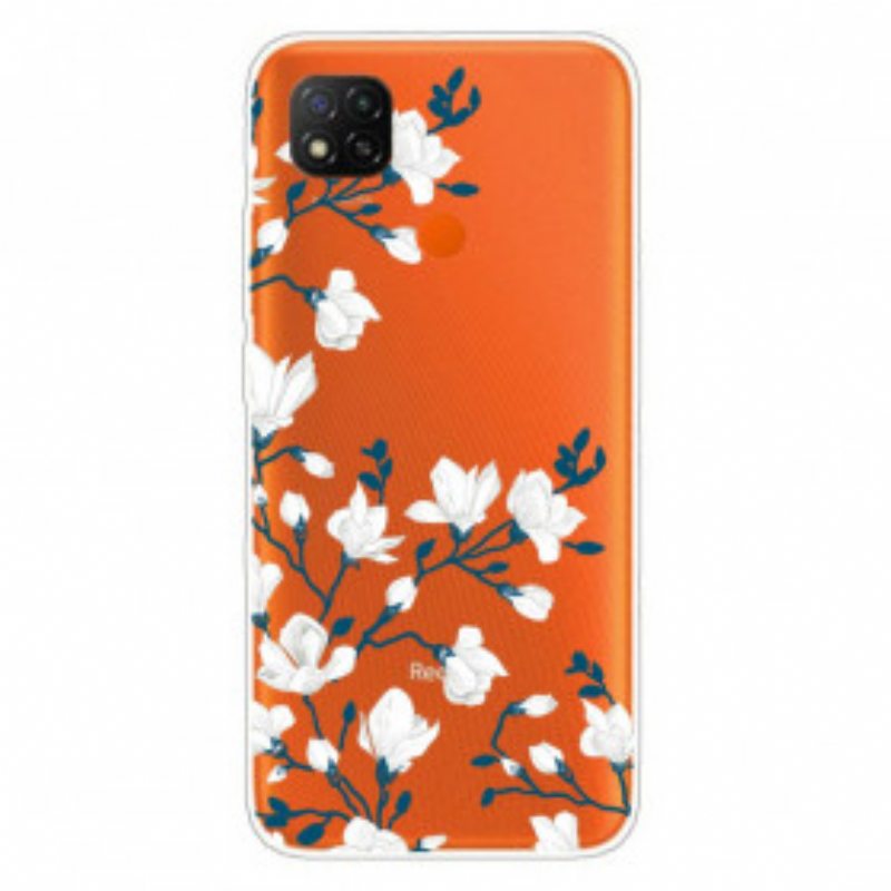 Case Xiaomi Redmi 9C Valkoiset Kukat