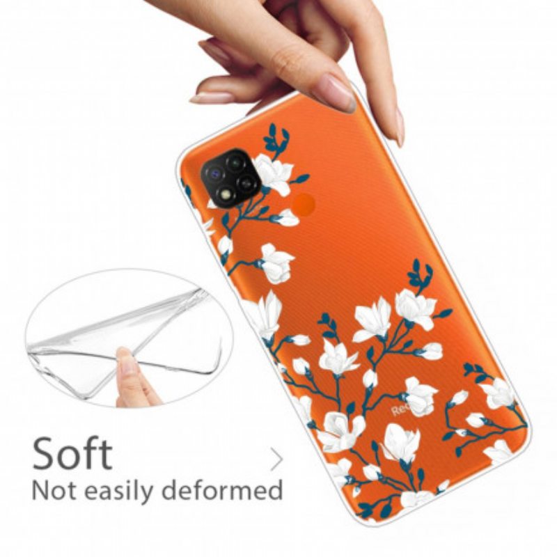 Case Xiaomi Redmi 9C Valkoiset Kukat