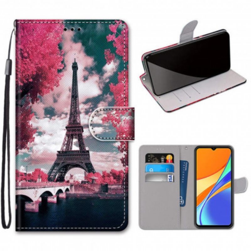 Flip Case Xiaomi Redmi 9C Eiffel-torni Kesällä