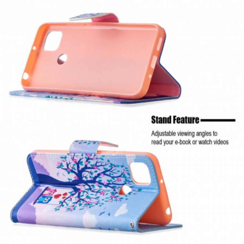 Flip Case Xiaomi Redmi 9C Pöllöt Swingissä