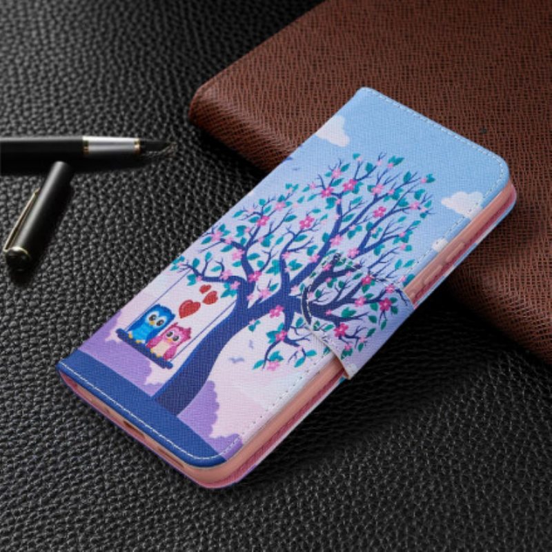 Flip Case Xiaomi Redmi 9C Pöllöt Swingissä