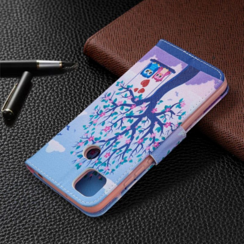 Flip Case Xiaomi Redmi 9C Pöllöt Swingissä