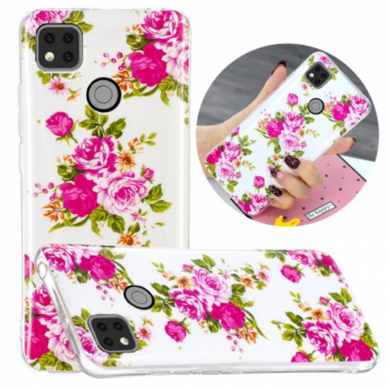 Kuori Xiaomi Redmi 9C Fluoresoivat Liberty Flowers