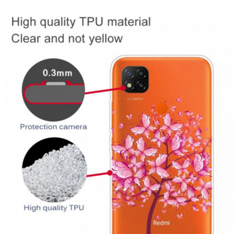 Kuori Xiaomi Redmi 9C Pinkki Puun Latva