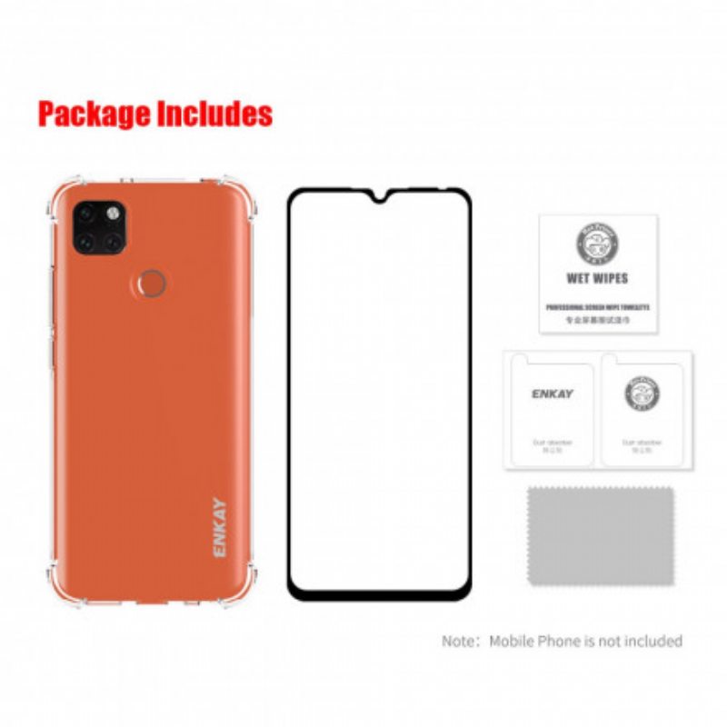 Kuori Xiaomi Redmi 9C Yhdistelmä Ja Karkaistu Lasi Enkay