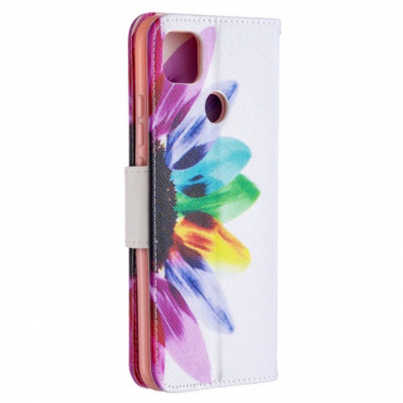 Nahkakotelo Xiaomi Redmi 9C Akvarelli Kukka