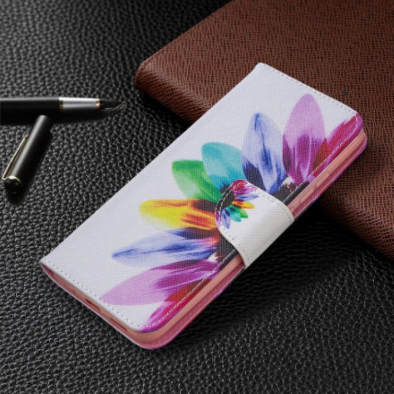Nahkakotelo Xiaomi Redmi 9C Akvarelli Kukka