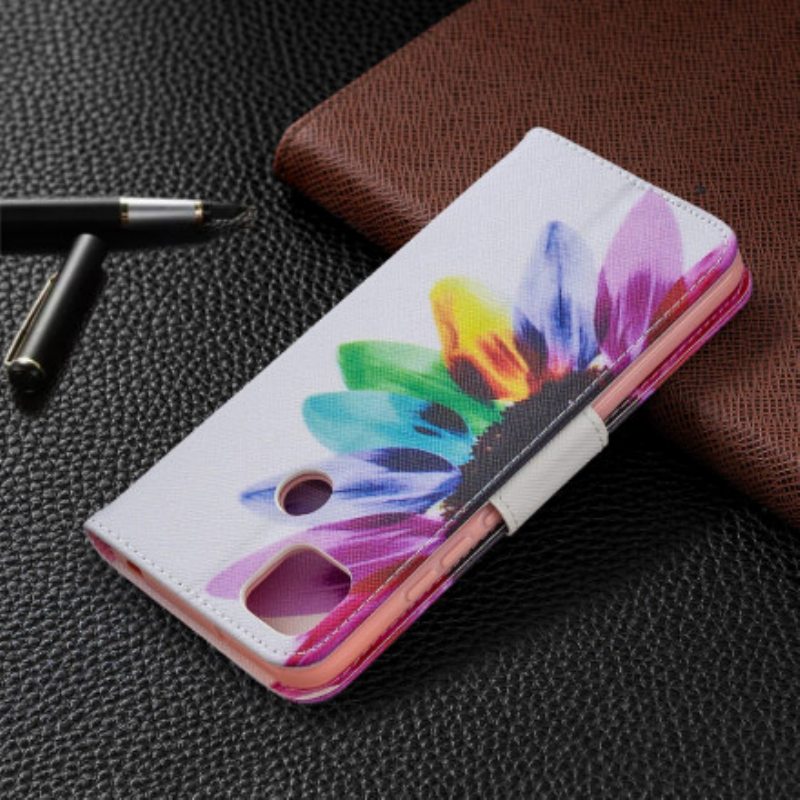 Nahkakotelo Xiaomi Redmi 9C Akvarelli Kukka