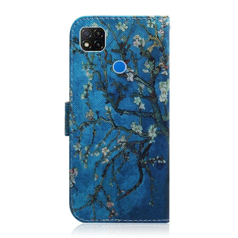 Nahkakotelo Xiaomi Redmi 9C Kukkiva Puun Oksa