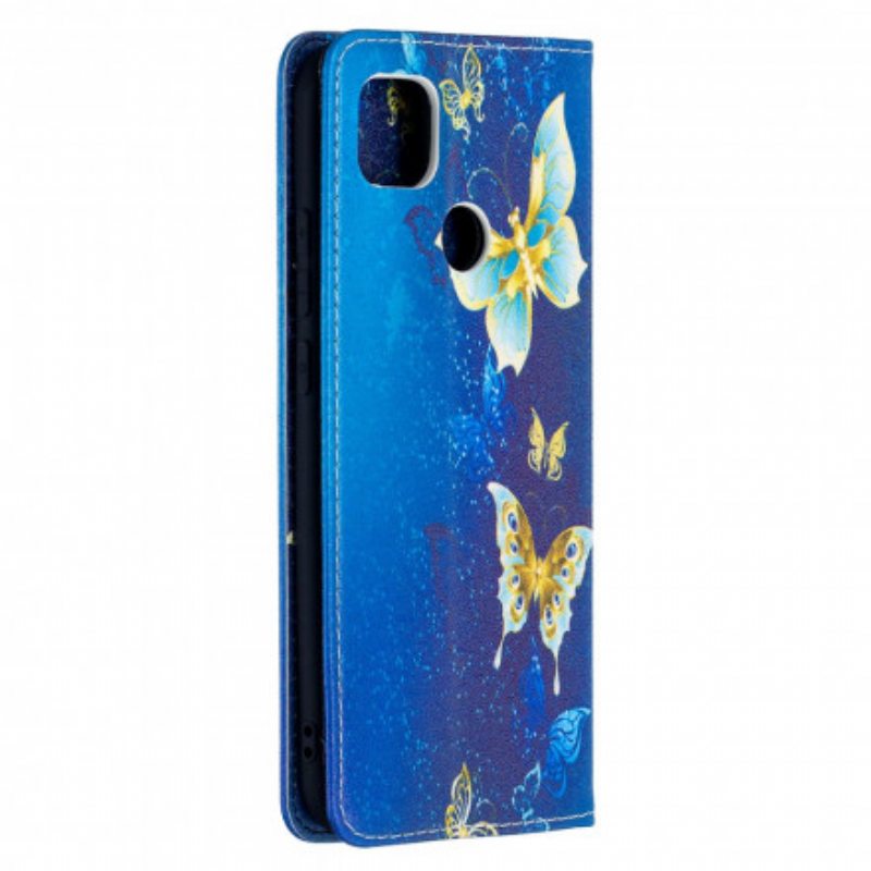 Puhelinkuoret Xiaomi Redmi 9C Kotelot Flip Värikkäitä Perhosia