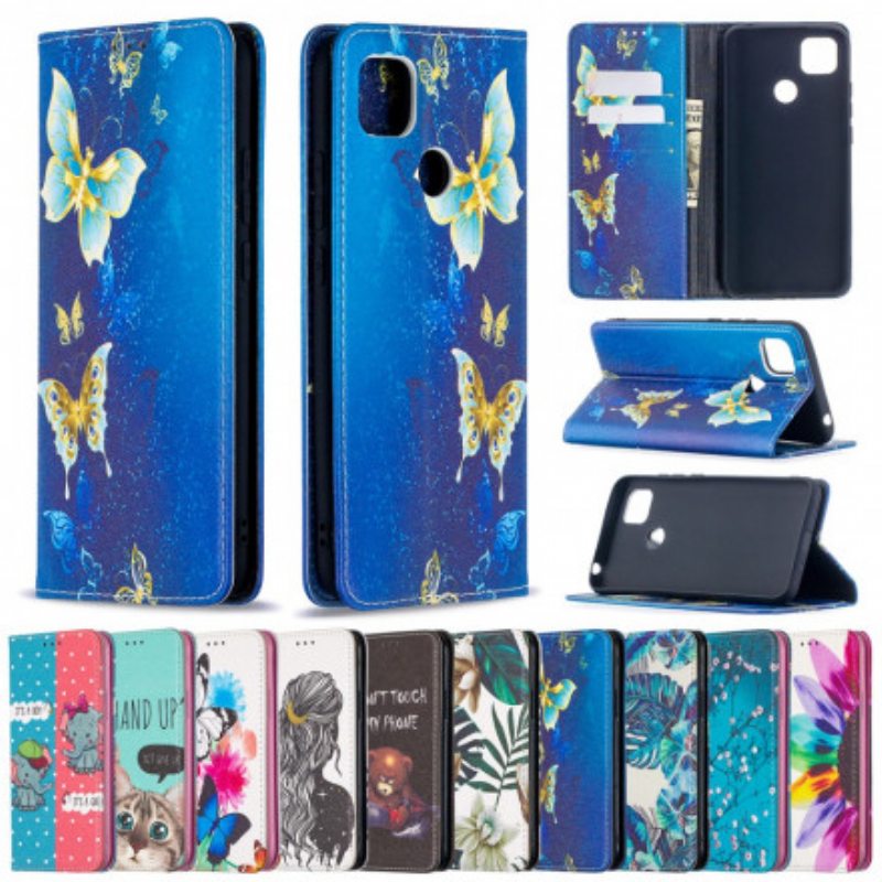 Puhelinkuoret Xiaomi Redmi 9C Kotelot Flip Värikkäitä Perhosia