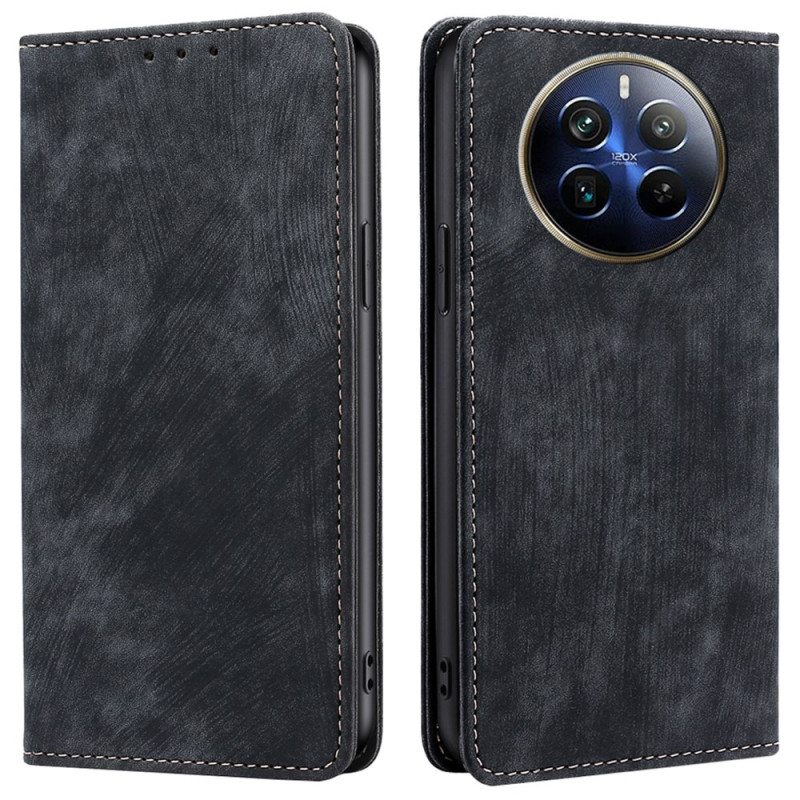 Nahkakotelo Realme 12 Pro / 12 Pro Plus Rfid-esto Retro-lompakko