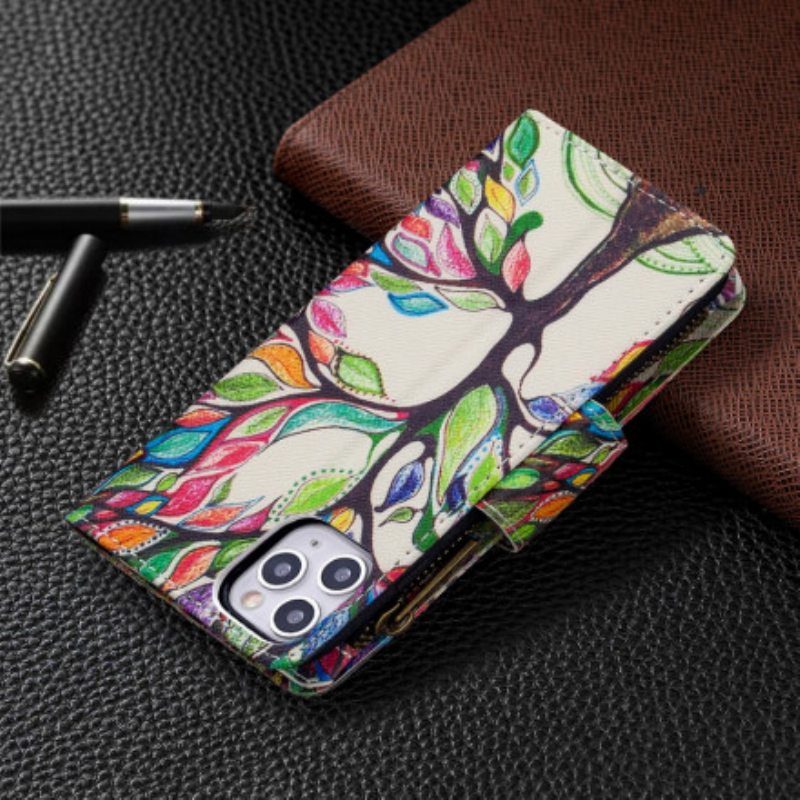 Kotelot iPhone 11 Pro Max Vetoketjullinen Puutasku